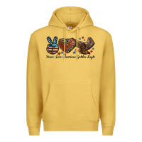 Antique Gold Western Peace Love American Golden Eagle Premium Hoodie - LillyAllenDesigns