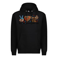 Black Western Peace Love American Golden Eagle Premium Hoodie - LillyAllenDesigns