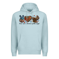 Blue Mist Western Peace Love American Golden Eagle Premium Hoodie - LillyAllenDesigns