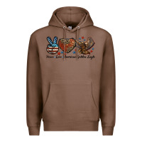 Chestnut Western Peace Love American Golden Eagle Premium Hoodie - LillyAllenDesigns
