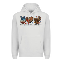 Dove Grey Western Peace Love American Golden Eagle Premium Hoodie - LillyAllenDesigns