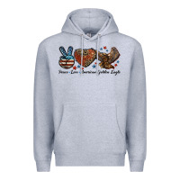 Heather Grey Western Peace Love American Golden Eagle Premium Hoodie - LillyAllenDesigns