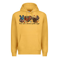 Mustard Western Peace Love American Golden Eagle Premium Hoodie - LillyAllenDesigns