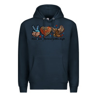 Navy Western Peace Love American Golden Eagle Premium Hoodie - LillyAllenDesigns