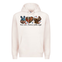 Pale Pink Western Peace Love American Golden Eagle Premium Hoodie - LillyAllenDesigns
