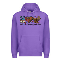 Purple Western Peace Love American Golden Eagle Premium Hoodie - LillyAllenDesigns