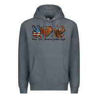 Rock Western Peace Love American Golden Eagle Premium Hoodie - LillyAllenDesigns