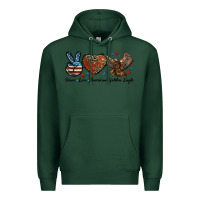 Sports Green Western Peace Love American Golden Eagle Premium Hoodie - LillyAllenDesigns
