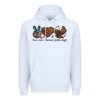 White Western Peace Love American Golden Eagle Premium Hoodie - LillyAllenDesigns