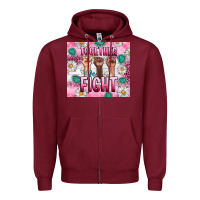 Burgundy Breast Cancer Together Fight Zipper Hoodie - Artiststas