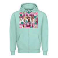 Seafoam Breast Cancer Together Fight Zipper Hoodie - Artiststas
