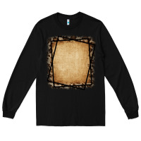 Black Burlap and Leopard  Black Frame Long Sleeve Tee - CowCowDesign