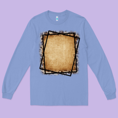 Burlap And Leopard  Black Frame Long Sleeve Tee Designed By Cowcowdesign
