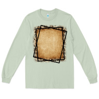 Matcha Burlap and Leopard  Black Frame Long Sleeve Tee - CowCowDesign