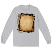 Moon Dust Burlap and Leopard  Black Frame Long Sleeve Tee - CowCowDesign