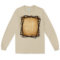 Mushroom Burlap and Leopard  Black Frame Long Sleeve Tee - CowCowDesign