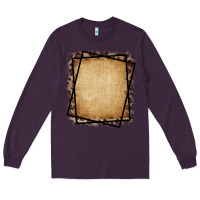 Plum Burlap and Leopard  Black Frame Long Sleeve Tee - CowCowDesign