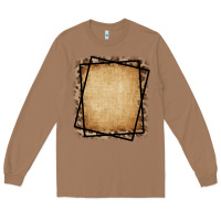Toasted Coconut Burlap and Leopard  Black Frame Long Sleeve Tee - CowCowDesign