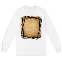 White Burlap and Leopard  Black Frame Long Sleeve Tee - CowCowDesign