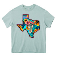 Western Sunflower, Rose, Gemstsone, Turquoise Bull Skull Heavy Core Tee | Teevron