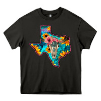 Asphalt Western Sunflower, Rose, Gemstsone, Turquoise Bull Skull Heavy Core Tee - Bettercallsaul