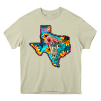Mossy Western Sunflower, Rose, Gemstsone, Turquoise Bull Skull Heavy Core Tee - Bettercallsaul