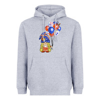 Heather Grey patriotic gnome balloon Heavyweight Hoodie - BarkalooDesign
