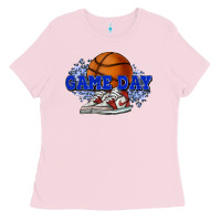 Bubblegum Pink Game day Basketball Ladies Tee - NancyCooperArtShop