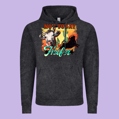 Not Today Heifer Vintage Hoodie Designed By Howdyjamesfarm