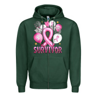 Sports Green Balloons cancer ribbon survivor Zipper Hoodie - Artiststas