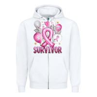 White Balloons cancer ribbon survivor Zipper Hoodie - Artiststas