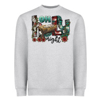 Heather Grey oh holy night Heavyweight Sweatshirt - CowhideDigitalArt