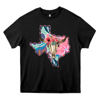 Black Texas Boho Bull Skull Heavy Core Tee - Bettercallsaul