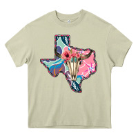Mossy Texas Boho Bull Skull Heavy Core Tee - Bettercallsaul