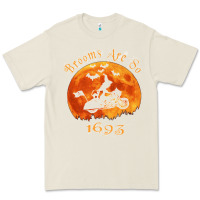 Halloween Witch On Motorcycle Cat & Moon Salem Witch Trials Premium Premium Tee | Teevron