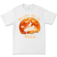 White Halloween Witch On Motorcycle Cat & Moon Salem Witch Trials Premium Premium Tee - trangStudio