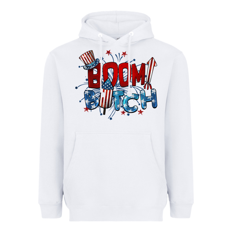 Boom Bitch 4th Of July Heavyweight Hoodie by BarkalooDesign | Teevron