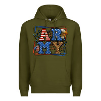 Army Green Army Veteran leopard frame 4th of July Premium Hoodie - LillyAllenDesigns