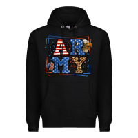 Black Army Veteran leopard frame 4th of July Premium Hoodie - LillyAllenDesigns