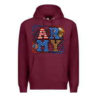 Burgundy Army Veteran leopard frame 4th of July Premium Hoodie - LillyAllenDesigns