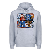 Heather Grey Army Veteran leopard frame 4th of July Premium Hoodie - LillyAllenDesigns