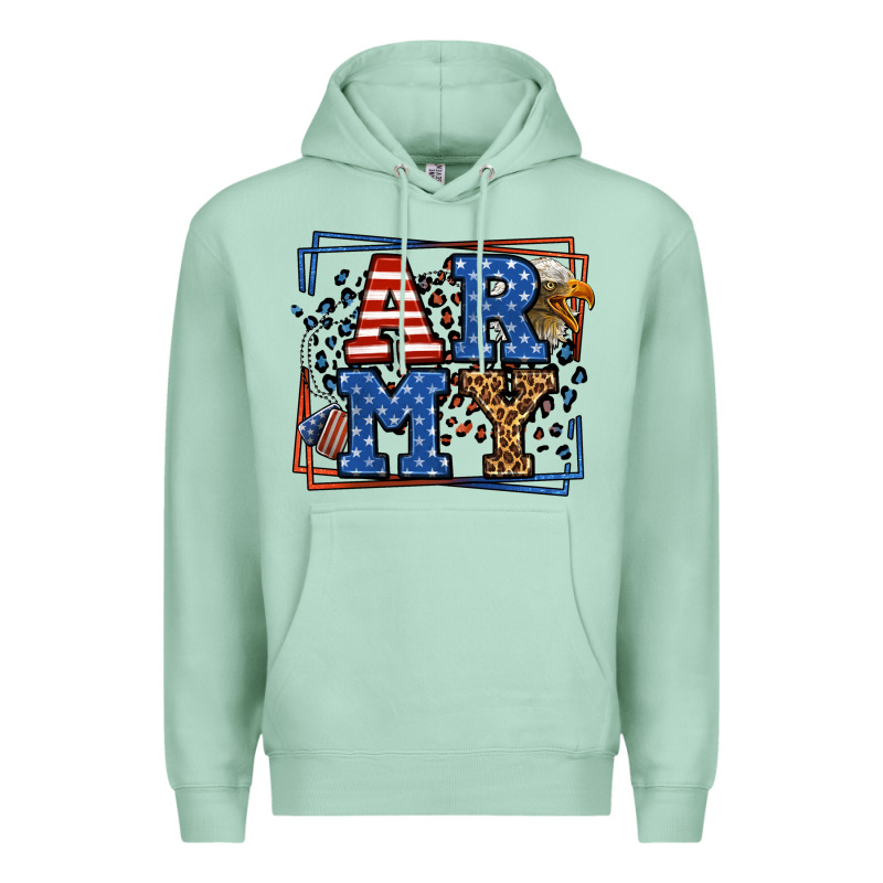 Army Veteran Leopard Frame 4th Of July Premium Hoodie by LillyAllenDesigns | Teevron