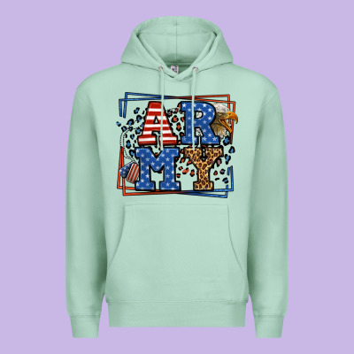 Army Veteran Leopard Frame 4th Of July Premium Hoodie Designed By Lillyallendesigns