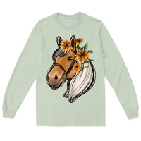 Matcha floral horse Long Sleeve Tee - Jasminsmagicworld