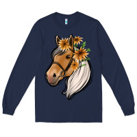Navy floral horse Long Sleeve Tee - Jasminsmagicworld