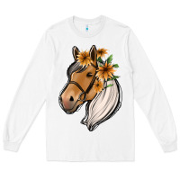 White floral horse Long Sleeve Tee - Jasminsmagicworld