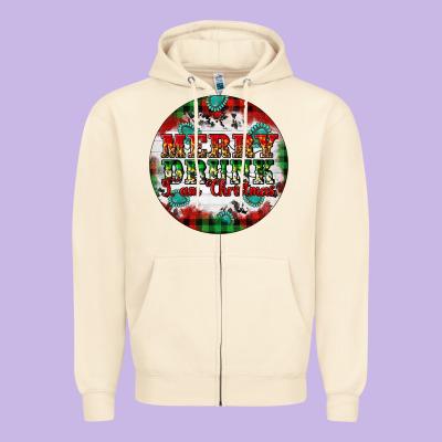 Merry Drunk I'am Christmas Zipper Hoodie Designed By Artiststas