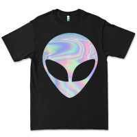 Black Alien Head Colorful Laser Ufo Sighting Believe Area 51 Premium Tee - trangStudio