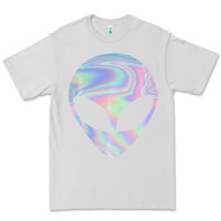 Dove Grey Alien Head Colorful Laser Ufo Sighting Believe Area 51 Premium Tee - trangStudio