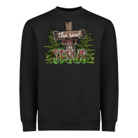 Black the real gift is jesus Heavyweight Sweatshirt - CowhideDigitalArt
